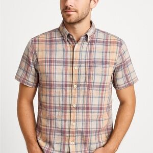 Levi's Blue and Pink Casual Button Down Shirt